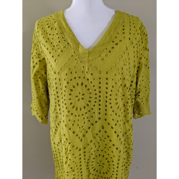 Linen midi eyelet dress - Picture 2 of 8